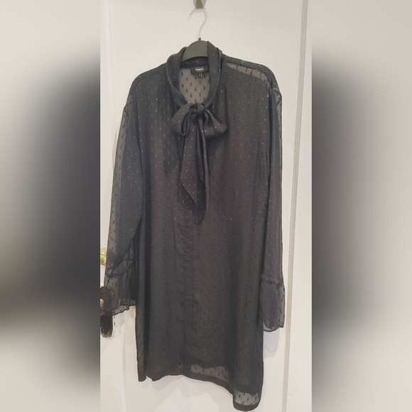 COPY - Theory Dotted Metallic Silk Scarf Dress Size 12 - Picture 4 of 4